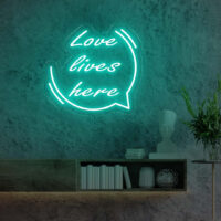Brighten Your Home With Love: Eye-Catching "Love Lives Here" Neon Sign